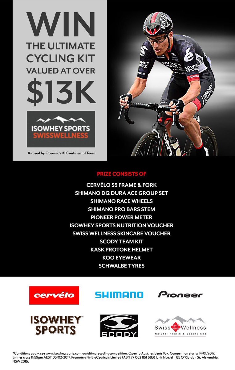 Not long now until entries close for the Ultimate Cycling Competition. You've got to be in it to win it! isowheysports.com.au/ultimatecyclin…