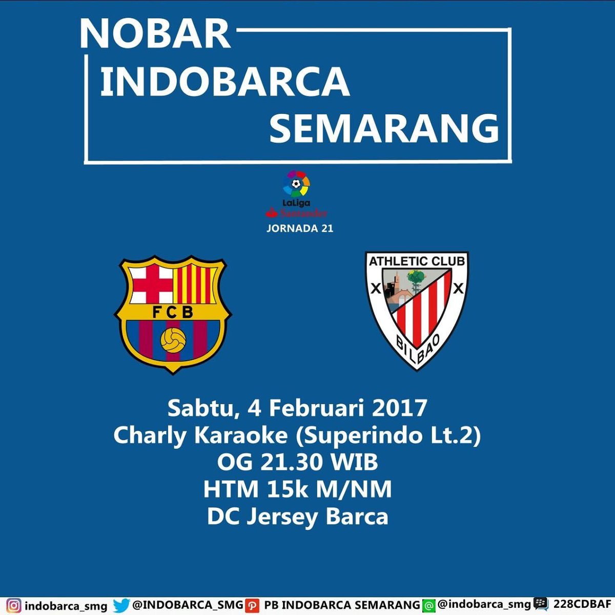 Nobar <a href="/INDOBARCA_SMG/">PB INDOBARÇA CHAPTER SEMARANG</a> malam ini! BARCELONA VS BILBAO #nobarSmg
