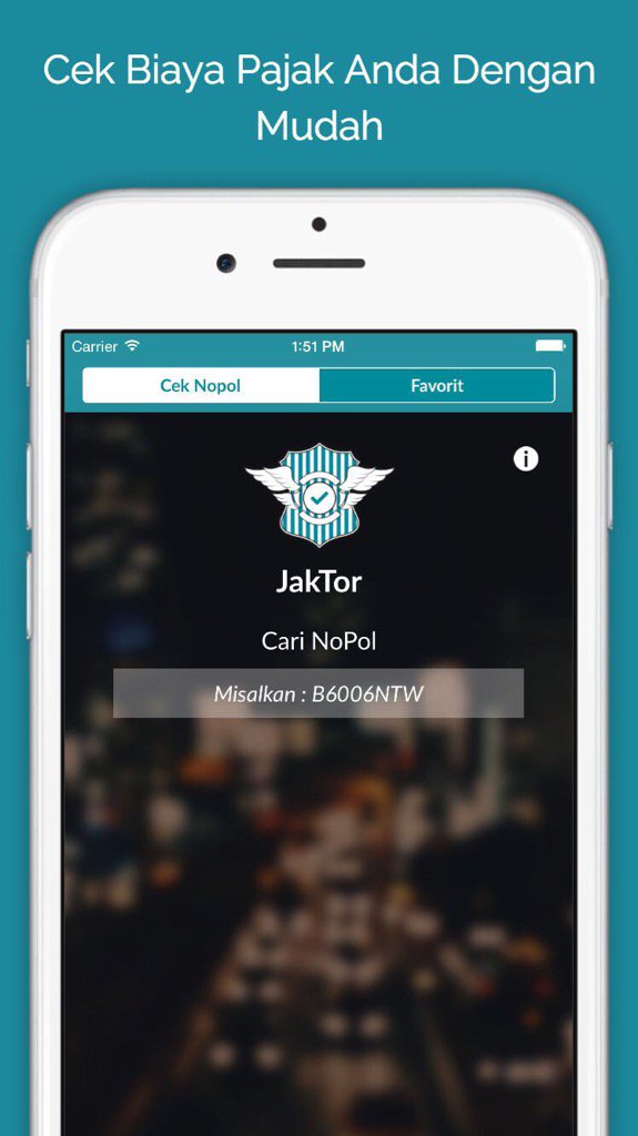 Install JakTor untuk cek info pajak kendaraan anda: apple.co/1IU3ebx apple.co/1IU3ebx