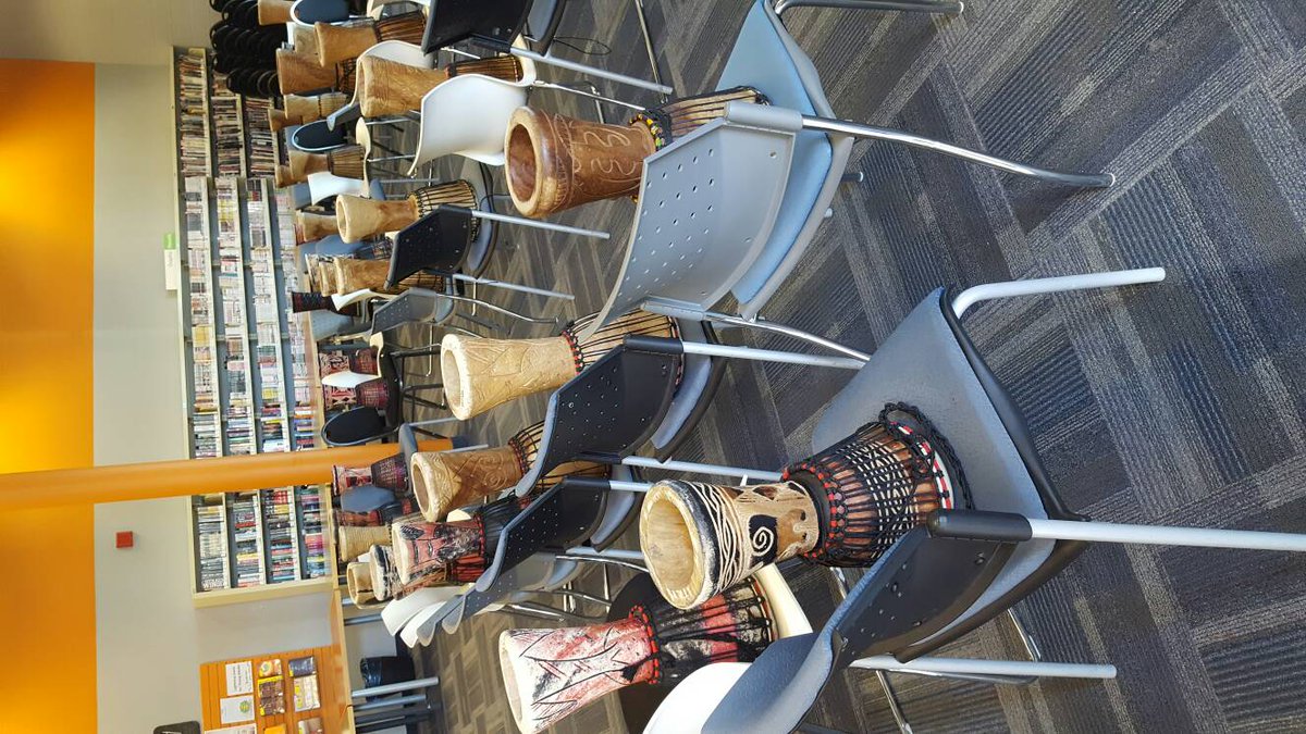 Just getting set up for a drumming workshop with <a href="/drumsetal/">drums</a> at 2pm South Fletcher's