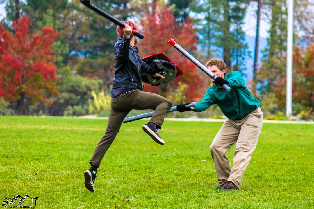 summitmediadev's tweet photo. #Foamwarrior circles around for #powerattack! #GameOver - #combat #swordplay #warrior #grantspass #southernoregon #roguevalley #loveoregon https://t.co/sk6oPKsqUt