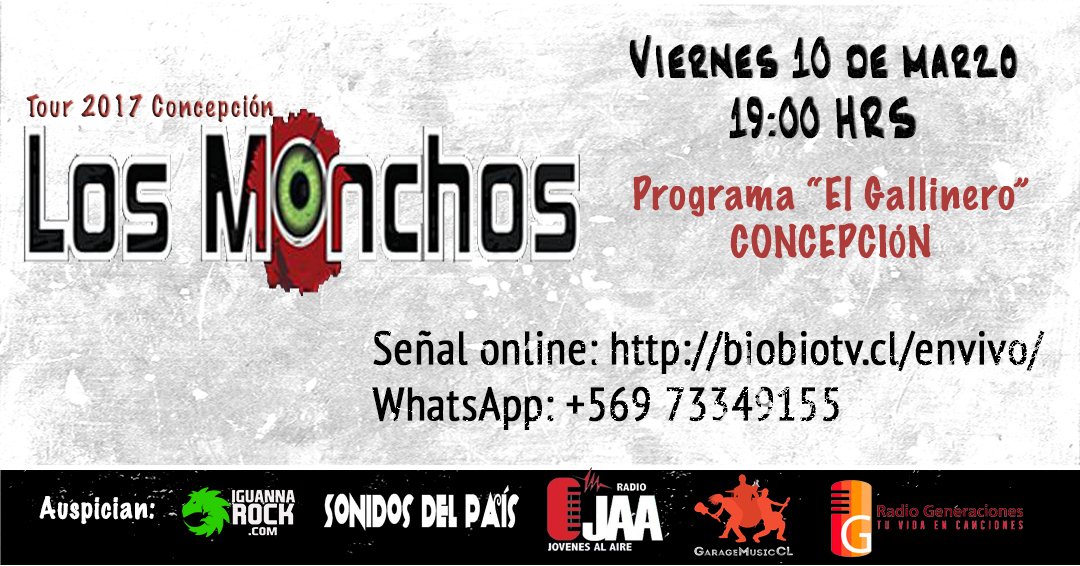 losmonchosbanda's tweet photo. ¡Fecha confirmada!. Viernes 10/03 en @aquielgallinero a partir de las 19:00 hrs
Difundan y compartan
#losmonchosbanda https://t.co/WMMaYkiqdr