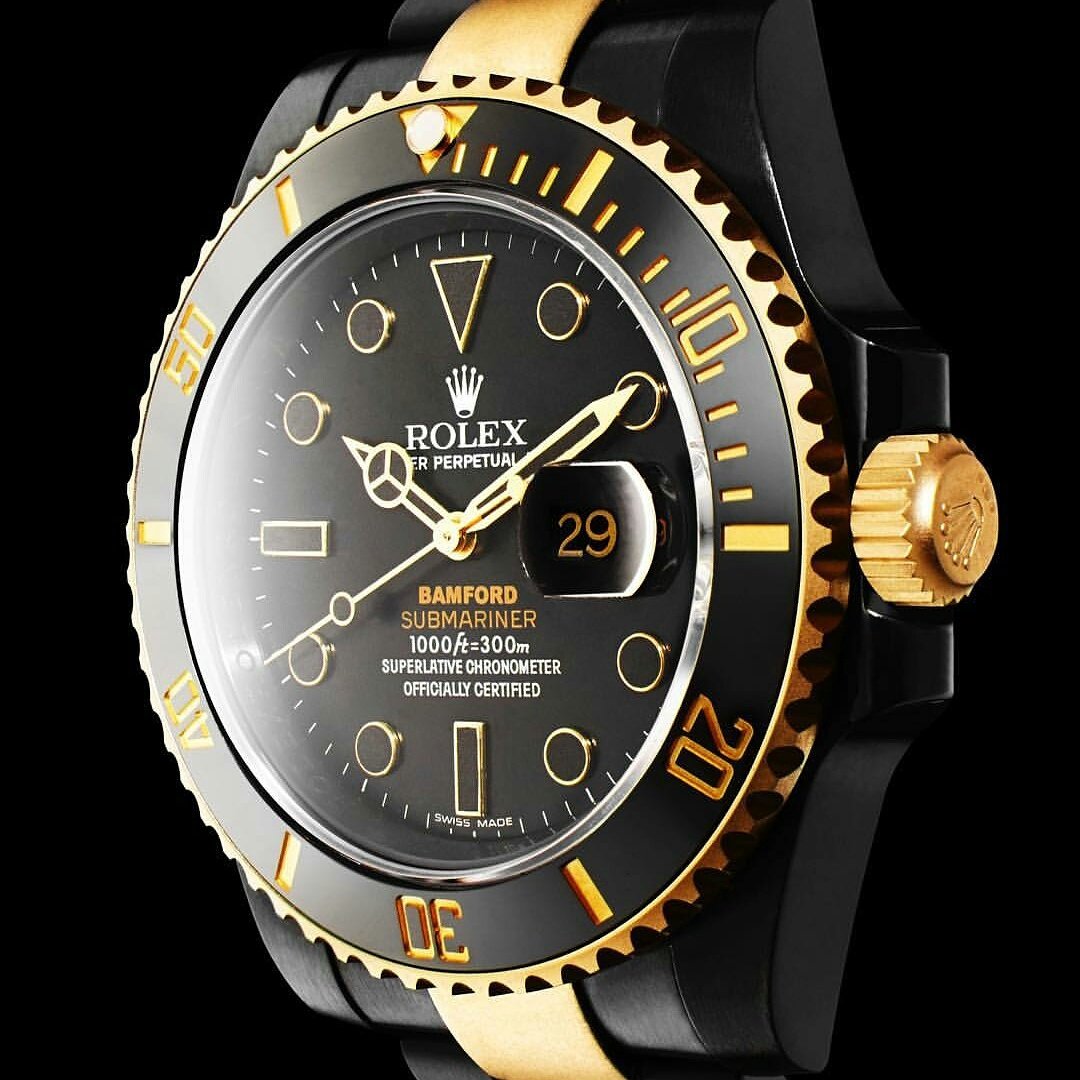 watch_hustle's tweet photo. Amazing black and gold from @Bamfordwatch #rolex #watches #watchporn #watchhustle #hustle https://t.co/yMiwdCVRFZ