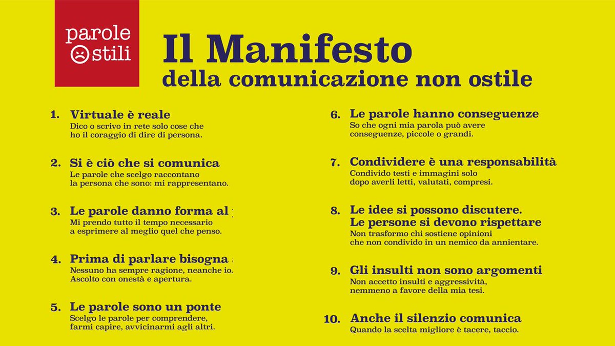 amameli's tweet photo. Ieri a Trieste è stato firmato il Manifesto della #comunicazionenonostile lo condivido con piacere e con convinzione @ParoleOstili https://t.co/ETDuhmLOl3