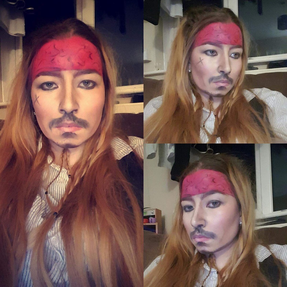 Ruby_Elizabeth7's tweet photo. Captain Jack Sparrow makeup look for my portfolio #makeupartist #makeupisart #PiratesoftheCaribbean https://t.co/8H0JcvGRX7