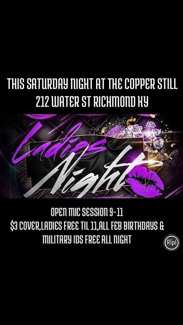 djshawntye's tweet photo. Join us for ladies night @TheCopperStill in downtown Richmond! Ladies free til 11..all February birthdays and Military IDs free all night! https://t.co/vFl0jBK2a2