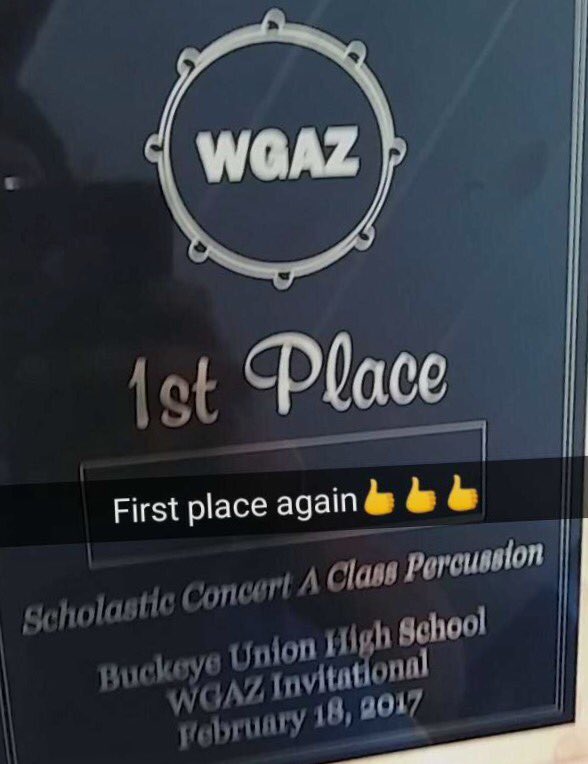 Congratulations to Horizon Indoor Percussion for placing first in their division in competition at Buckeye Union High School today!