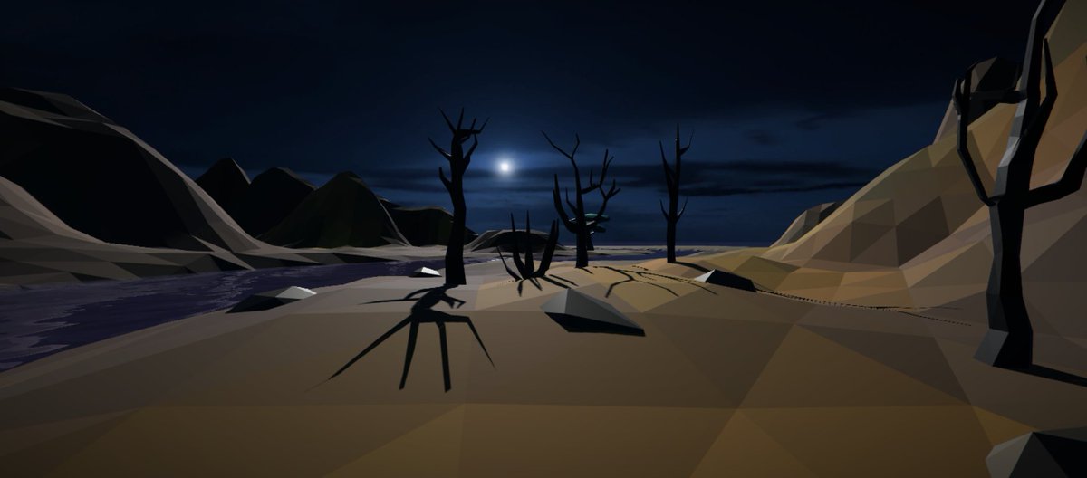 Perfect night for exploring this somewhat harsh island.
#lowpoly #gamedev #indiedev #madewithunity #unity3d #Ketaria #screenshotsaturday