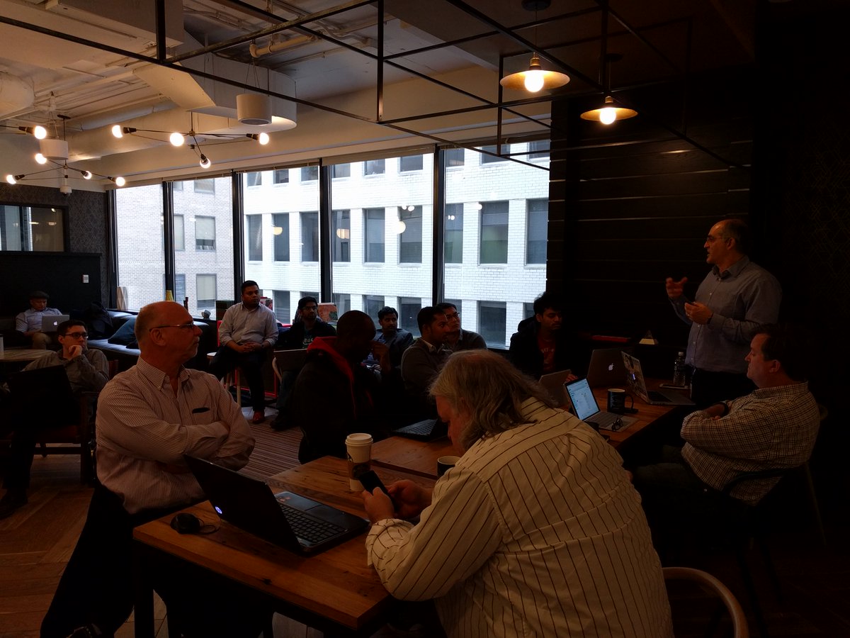 kalyanlanka's tweet photo. Sanjiv, @charlieisaacs and Guha talking about #spring17release, process builder, flows and Service Cloud at Washington DC Salesforce meetup https://t.co/C2dhMe1EdI