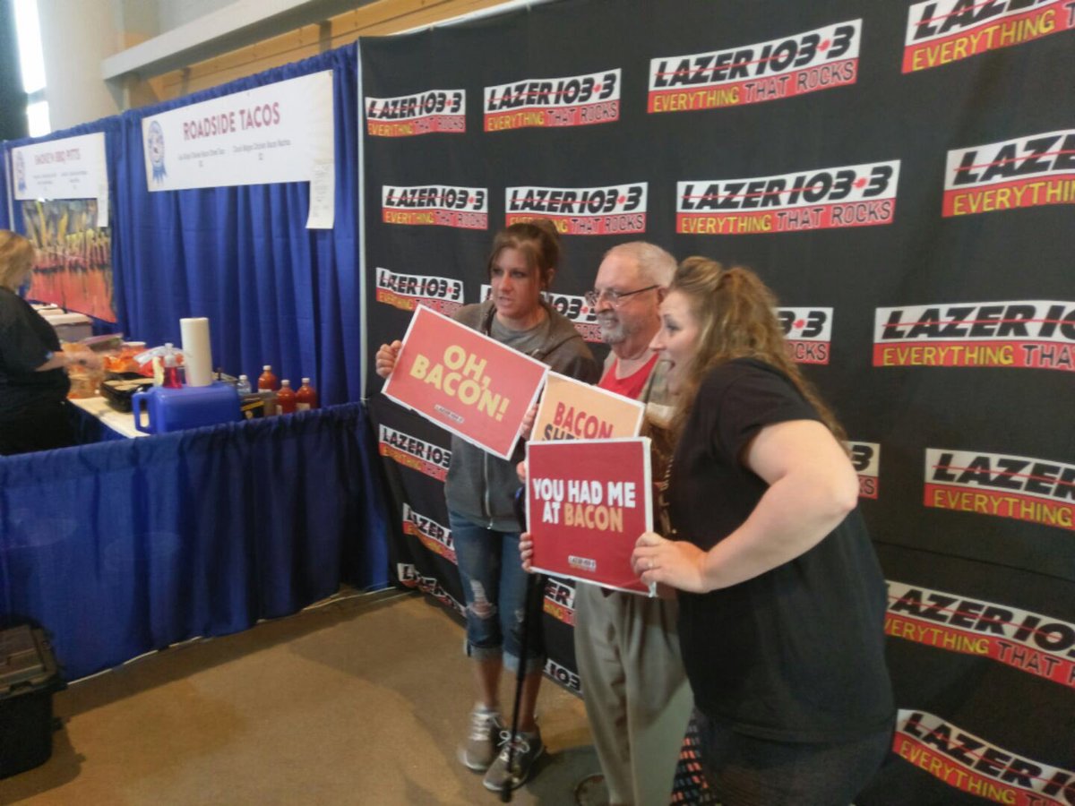 LAZER1033's tweet photo. At the Lazer tent at @BRBaconFest https://t.co/6uXv47iArg