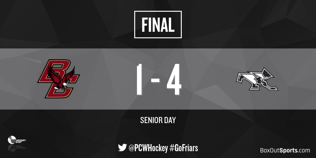 PCWHockey's tweet photo. FRIARS TAKE DOWN NO. 6 BOSTON COLLEGE, 4-1 #goFriars https://t.co/MwiqKj2Hwz