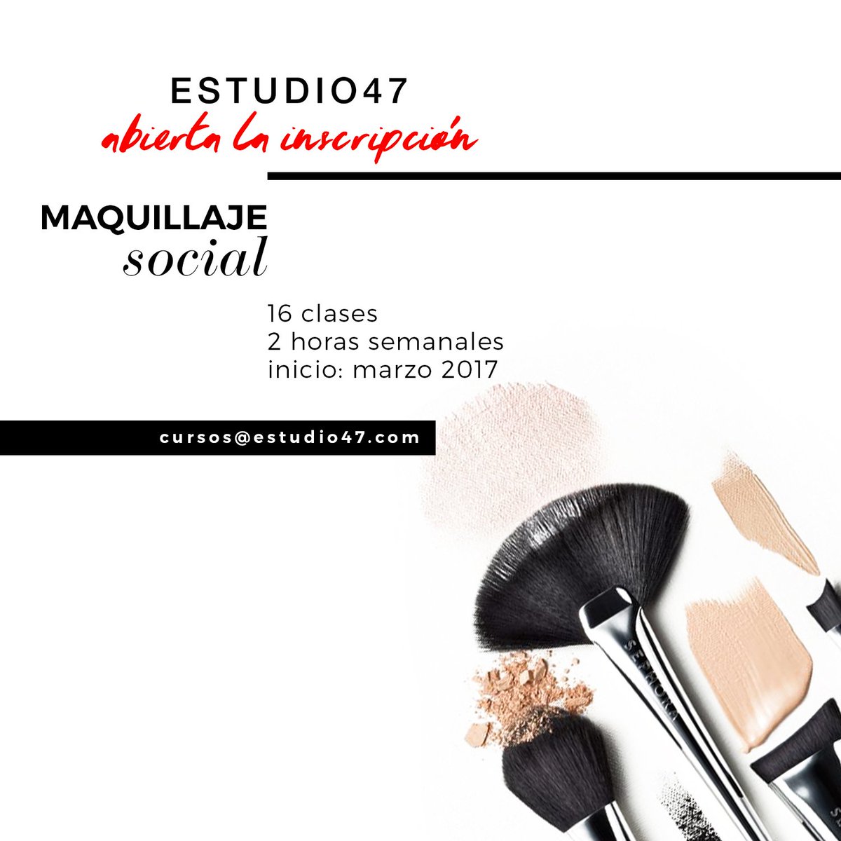 estudio_47's tweet photo. ¿QUERÉS ESPECIALIZARTE EN MAQUILLAJE?
Éste curso es para vos: https://t.co/DhKz6N5PMK https://t.co/R9mkoSwTLO