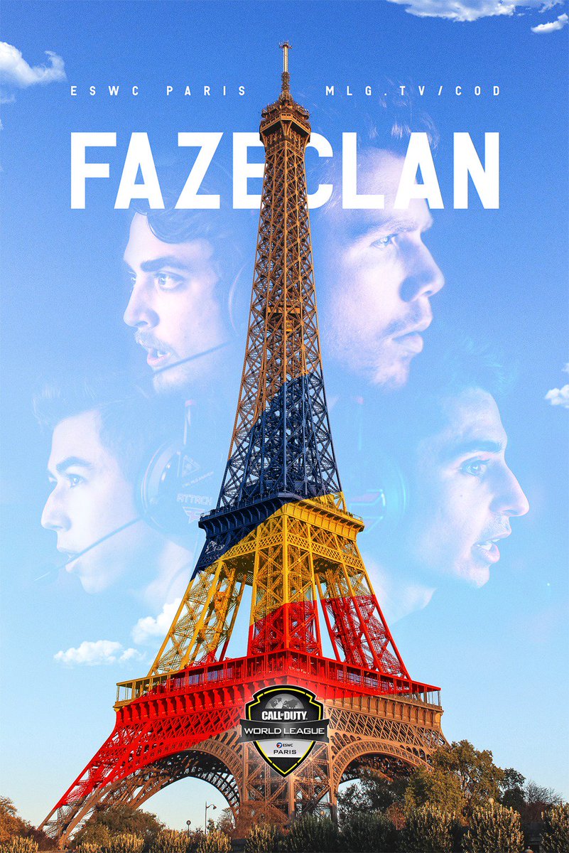 FaZeClan's tweet photo. 5-0 at @CODWorldLeague's $100,000 Paris Open, we're into the Top 3! FaZe vs OpTic goes EARLY tomorrow for the Winner Bracket Final.

#FaZeUp https://t.co/B0Jvaj1yjx