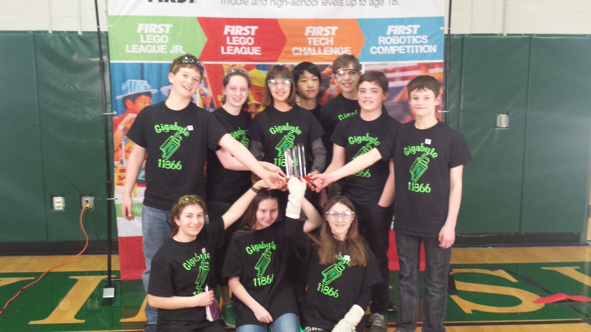 mrspatmarquette's tweet photo. Team Gigabyte got the PTC Design Award at States! Way to go HB! Job well done! ! #ftcnh #teamwork #HBmiddleschool https://t.co/cKKx5IkqWn