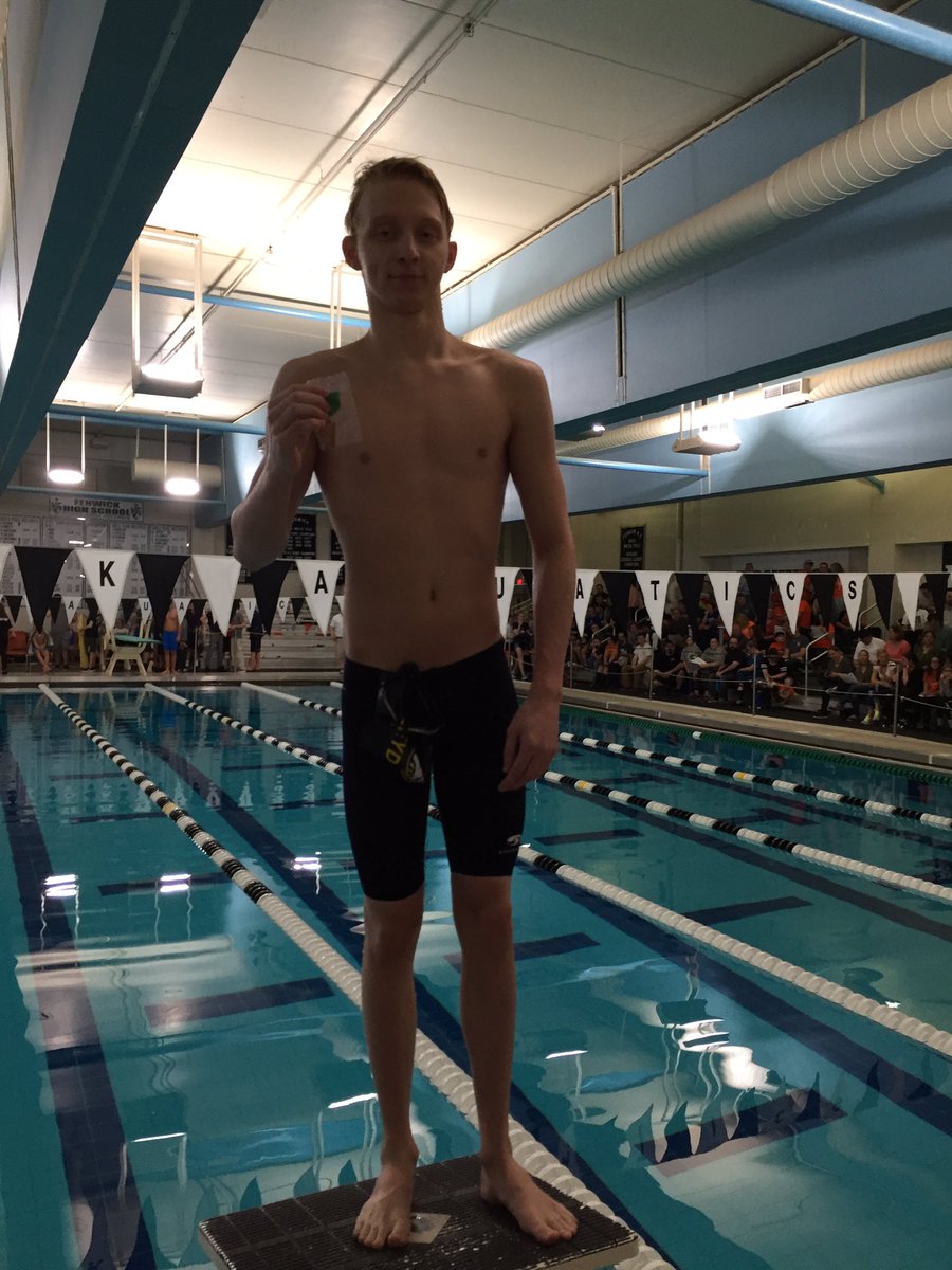 5th places today at the sectional swim meet for Tom in 100 breaststroke and Kamil in the 50 free smashing their old times #leydenpride
