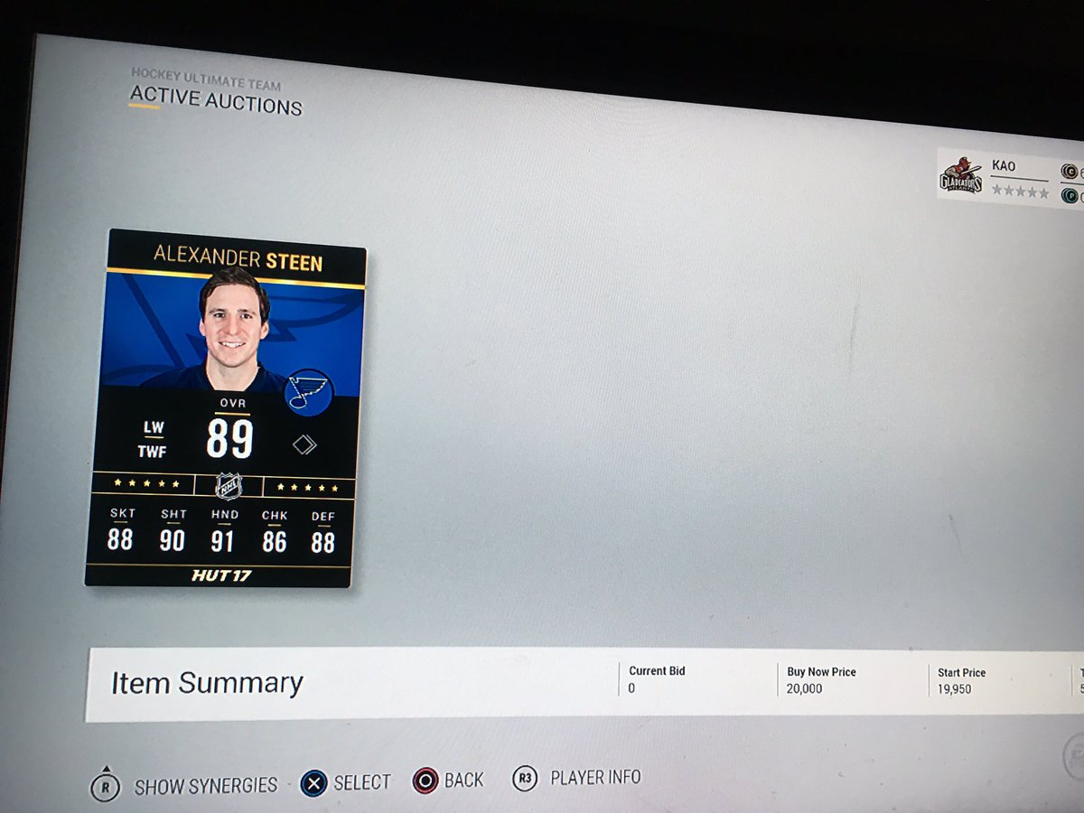 Someone please buy cheapest up PS4 TN KAOTIC @PSAuctionHouse @NHLAuctionHouse @HUTDomain