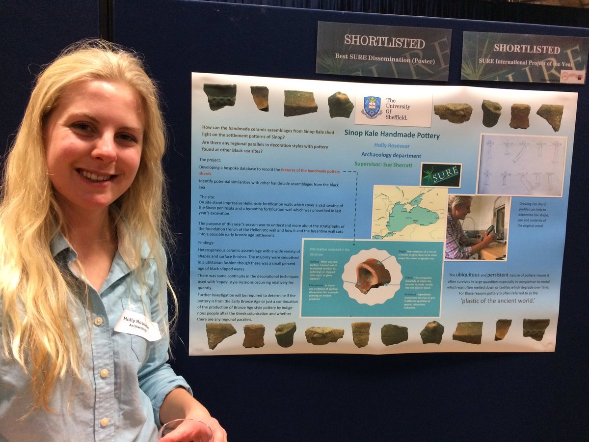 UniShefArch's tweet photo. Congrats to Holly Rosevear - her SURE project on hand built pots was shortlisted for best poster &amp; best international project #SUREshowcase https://t.co/P3KqodySjI