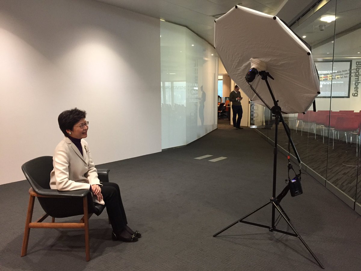 fion_li's tweet photo. Behind the scene of our exclusive interview w/ #HongKong Chief Executive candidate #CarrieLam. Read: https://t.co/mUxfpgtAWH @bpolitics https://t.co/ug1BKYLGkU