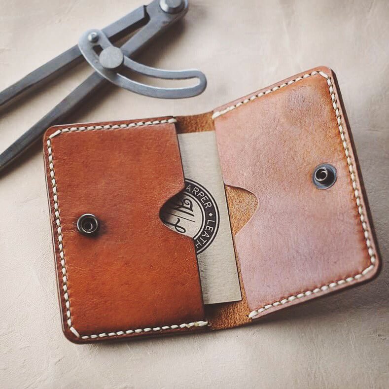 harperleatherco's tweet photo. Inside the saddle tan card wallet ⚒ #harperleather #handmade #leathergoods #wallet #leatherwork #leather #leathercraft #leatherwallet https://t.co/ZSBX7DMYlW