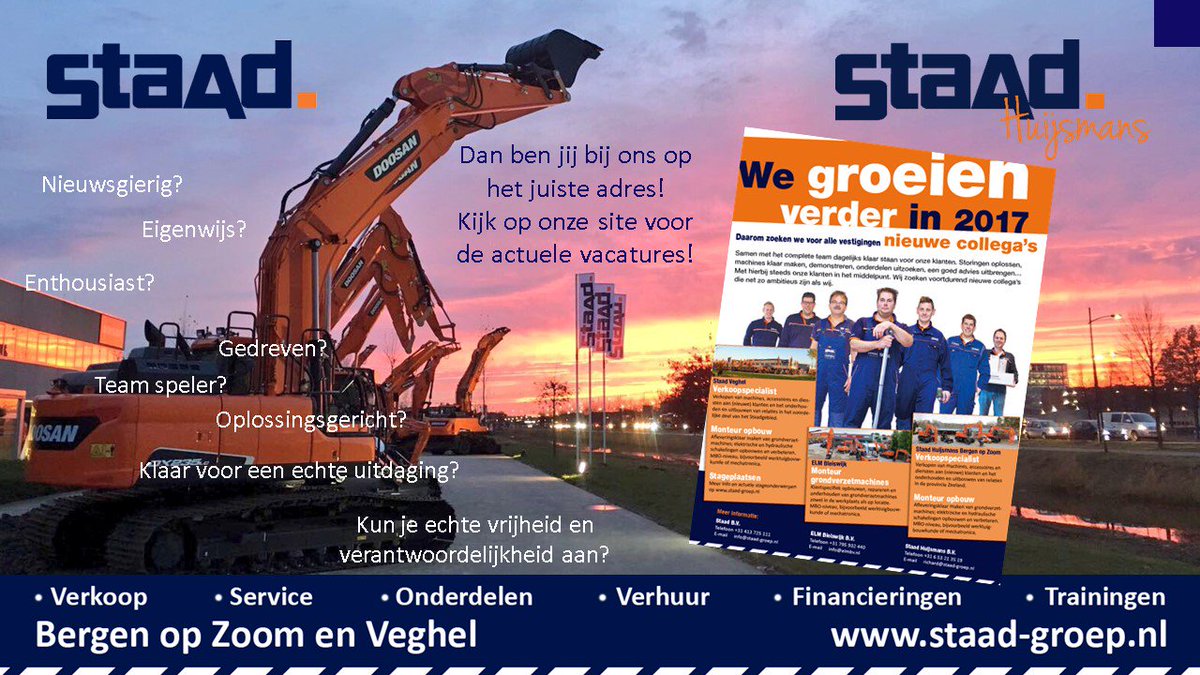 StaadGroep's tweet photo. We groeien verder in 2017. Kom jij ons een handje helpen?
https://t.co/qh3nMofpUq https://t.co/I1u45dx20O
