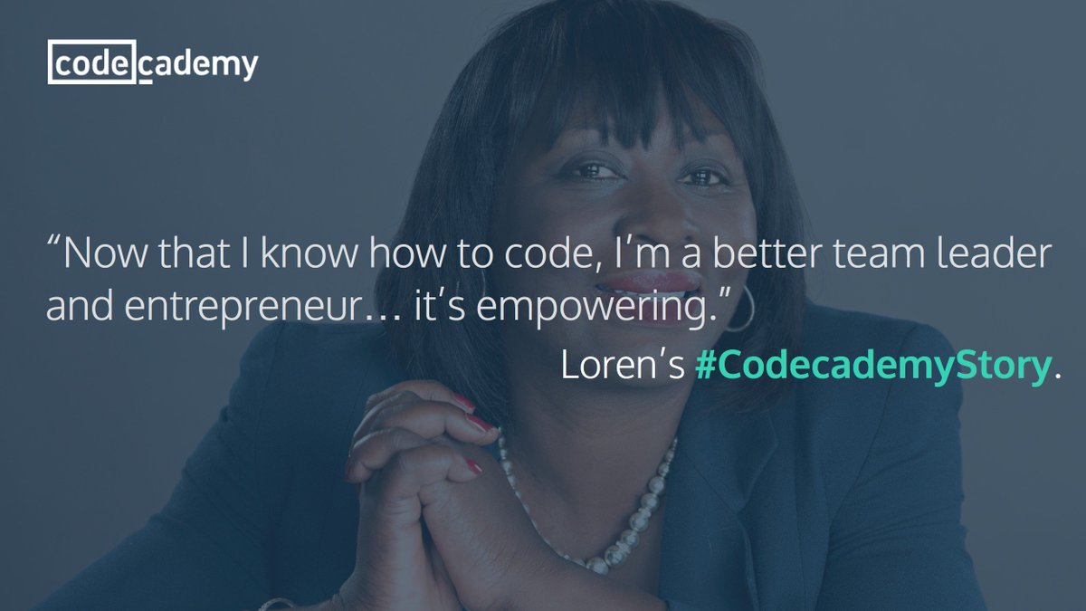 Codecademy's tweet photo. Learning to code took Loren and her small business to the next level. What's your #CodecademyStory? https://t.co/wPq6sYliDb https://t.co/fR6CoPXM6W