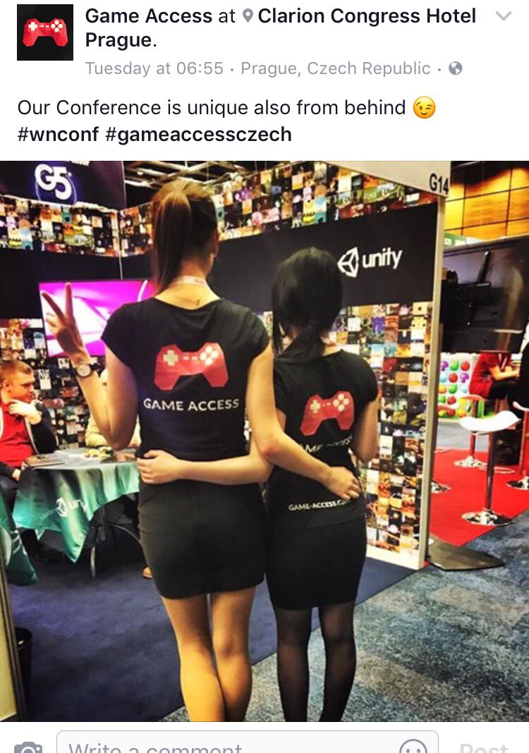 Flaoua's tweet photo. 2017. This is how a professional games industry event advertises itself. Congrats @GameAccessCzech #GameAccess17 https://t.co/sLDXHp8gGo
