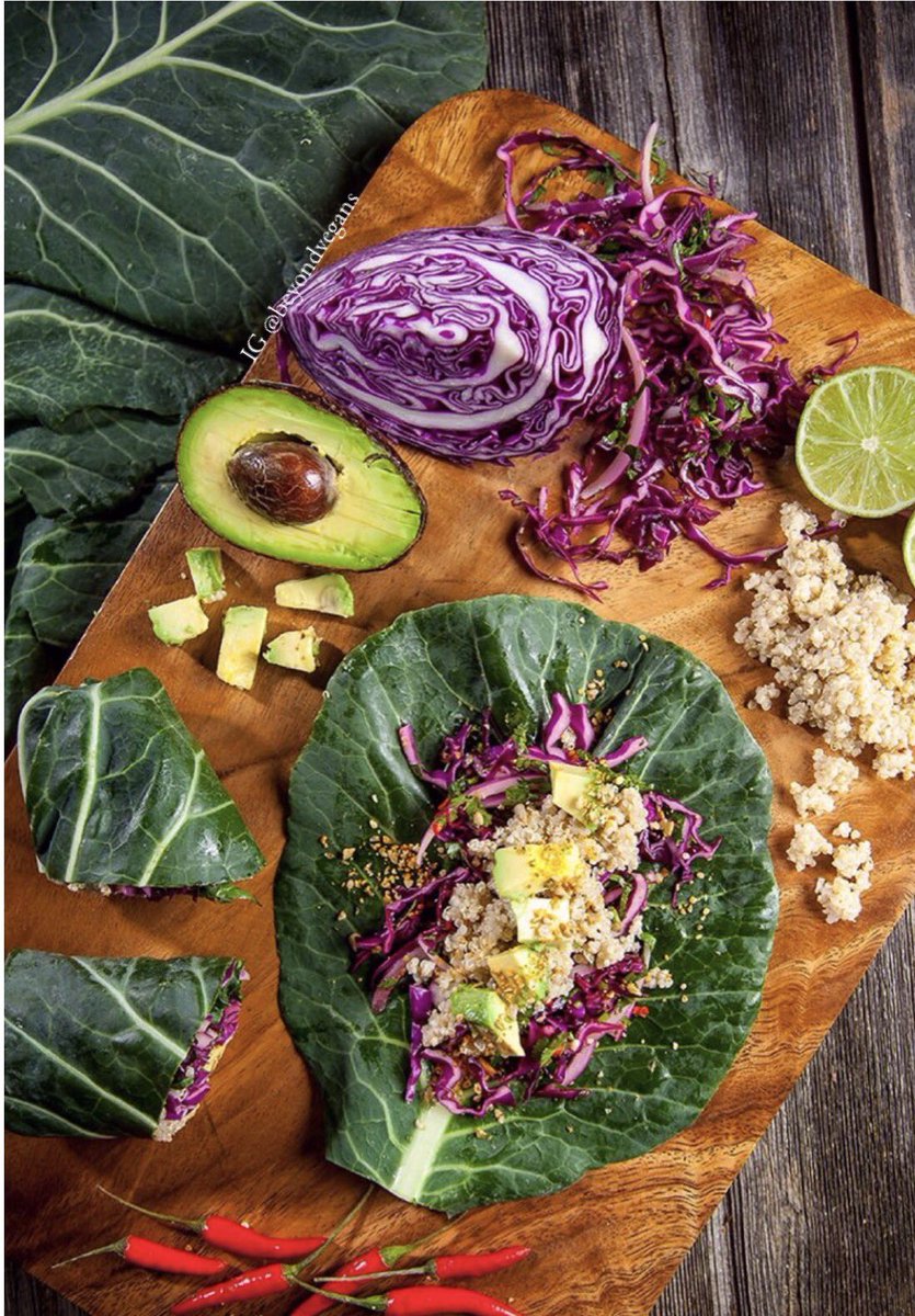 saudiachila's tweet image. Collard Wraps 😋
• Collard Greens 
• Red Cabbage 
• Avocados
• Quinoa 
• Fresh Lime Juice
 • Scallions 

#vegan #collardwraps #organic