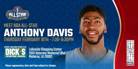 AntDavis23's tweet photo. Come meet me at @DICKS today #NOLA @shopatlakeside at 7:30p! https://t.co/fpjoWGxqWK