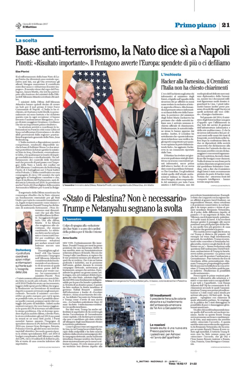 EbePierini's tweet photo. Il mio articolo su #hub #Nato #JFCNaples #Mattis #Trump #spesedifesa @robertapinotti @SM_Difesa @andreaarma su @mattinodinapoli https://t.co/KBH4GbR1yT