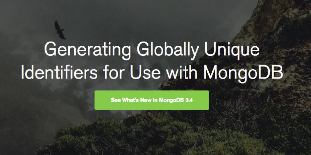 MongoDB's tweet photo. Check out this blog post: Generating Globally Unique Identifiers for Use w/ #MongoDB 
https://t.co/j2VDO94wok https://t.co/Qjrx5AdggU