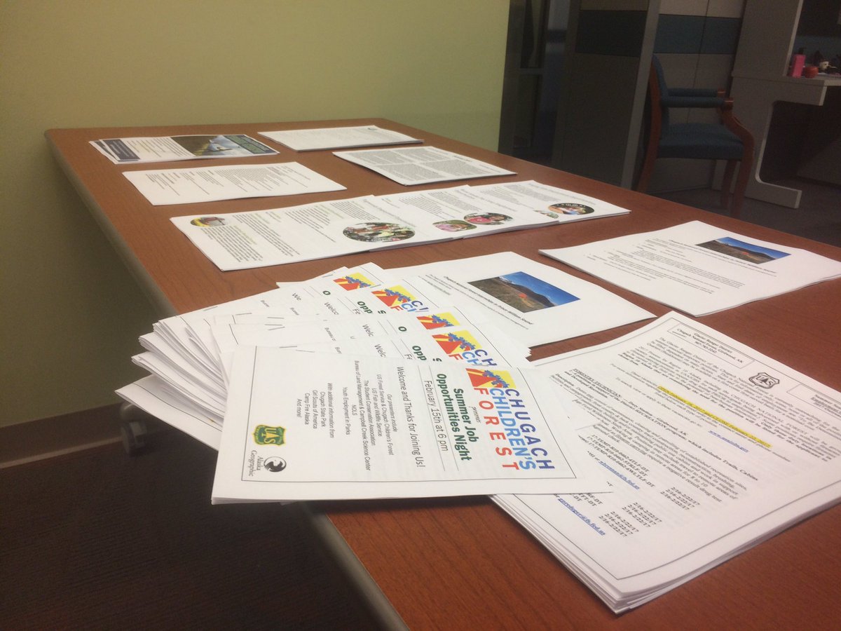 Look at all the summer opportunity info we shared last night at our Info Night! So many choices... <a href="/ChugachForestAK/">Chugach Natl Forest</a> making things happen!