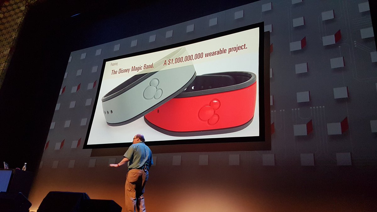 feraldata's tweet photo. Shout out to Disney Magic Band as the most expensive wearable project to date... also the new experiences it creates #webstock @jmspool https://t.co/JU2ar5DxqS
