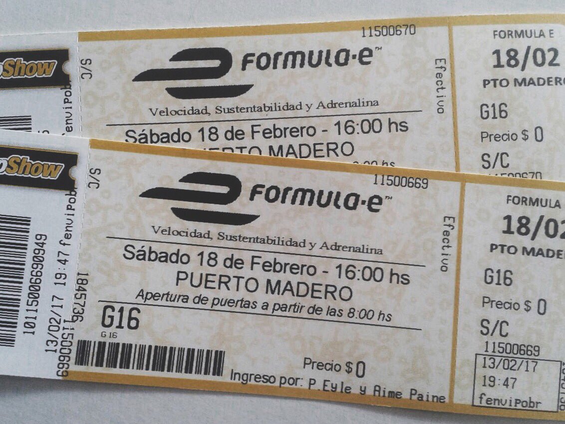 fmrockandpop's tweet photo. #SORTEO 
Si querés ir el sábado a alentar a Pechito Lopez dale un RT y participá por un par de tickets #FormulaE #vamospechito https://t.co/AsVs8xnjV4