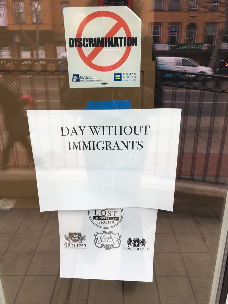 dkm427's tweet photo. @daywithoutimmi the solidarity in the streets of D.C. Is amazing. One of many signs on u street #staywoke #lovethate https://t.co/yo9ExQCkHa