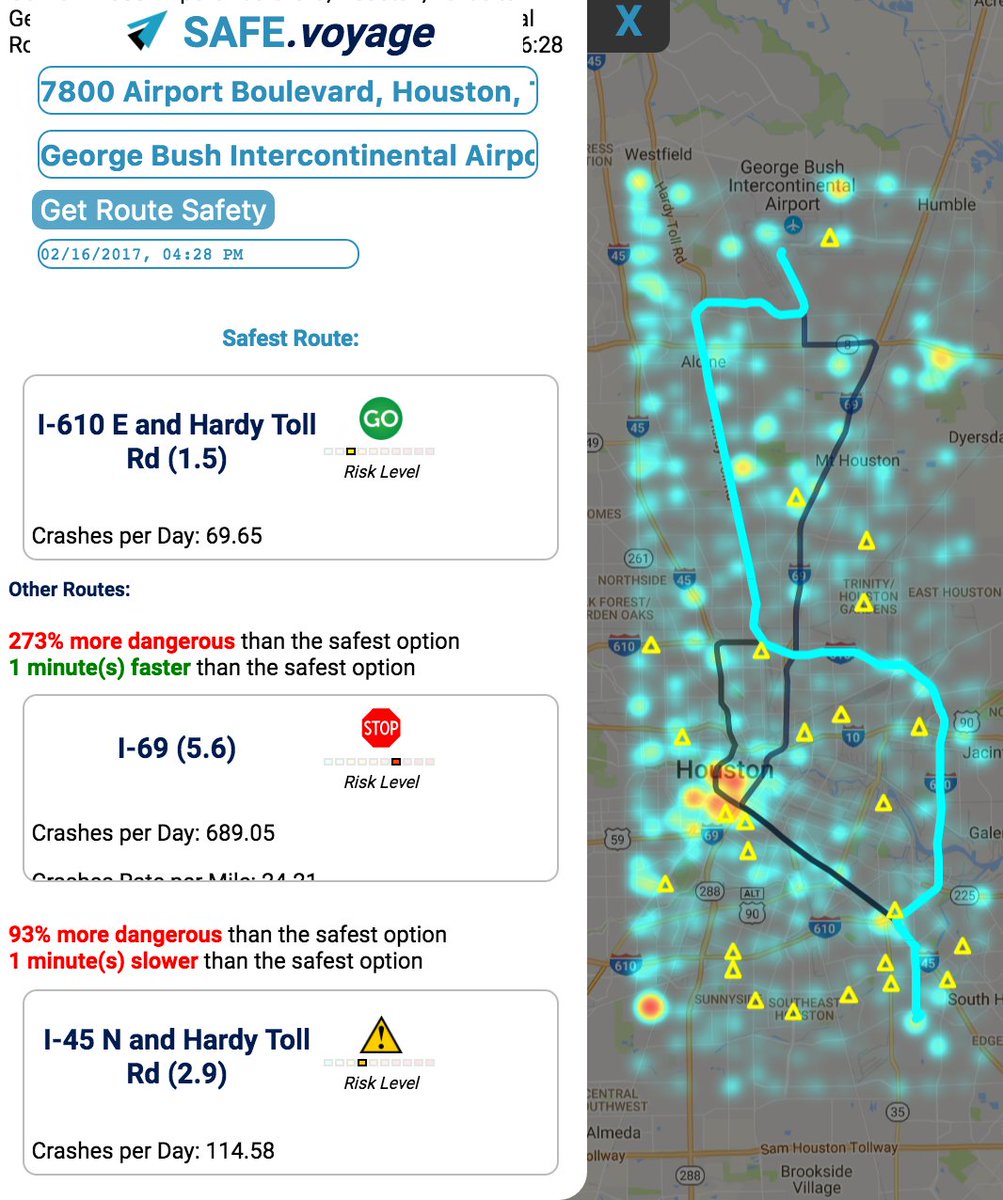 SAFE_voyage's tweet image. Getting from A to B can be MUCH more dangerous than you think if you make a few bad decision. #Houston example here: workforcealpha.com/single-post/20…