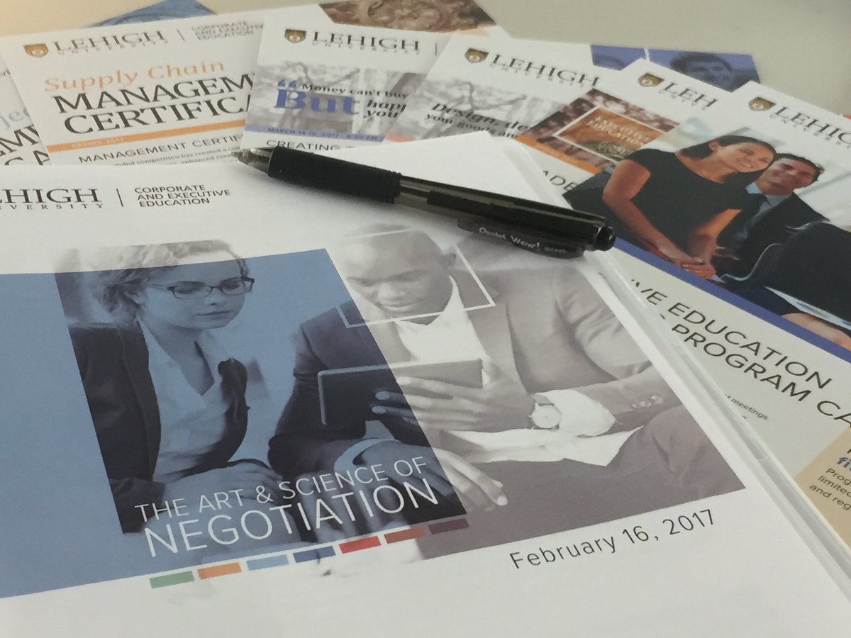 LehighExecEd's tweet photo. Just wrapped the first course in our busy Spring Calendar! #theartofnegotiation https://t.co/51sOwMeuT6