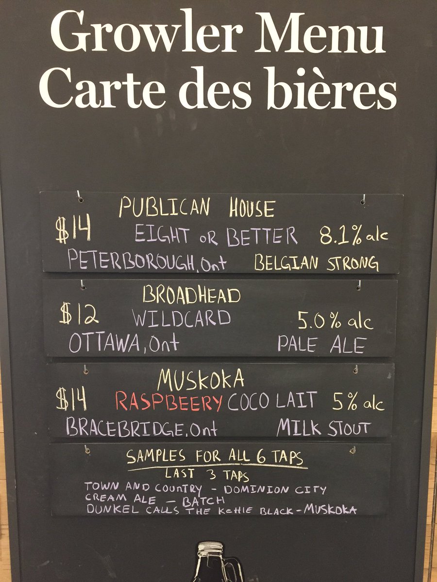 LCBO's tweet image. Here's what's fresh on tap in #Ottawa for the long-weekend #LCBOgrowlers @PublicanHouse @BroadheadBeer @MuskokaBrewery
