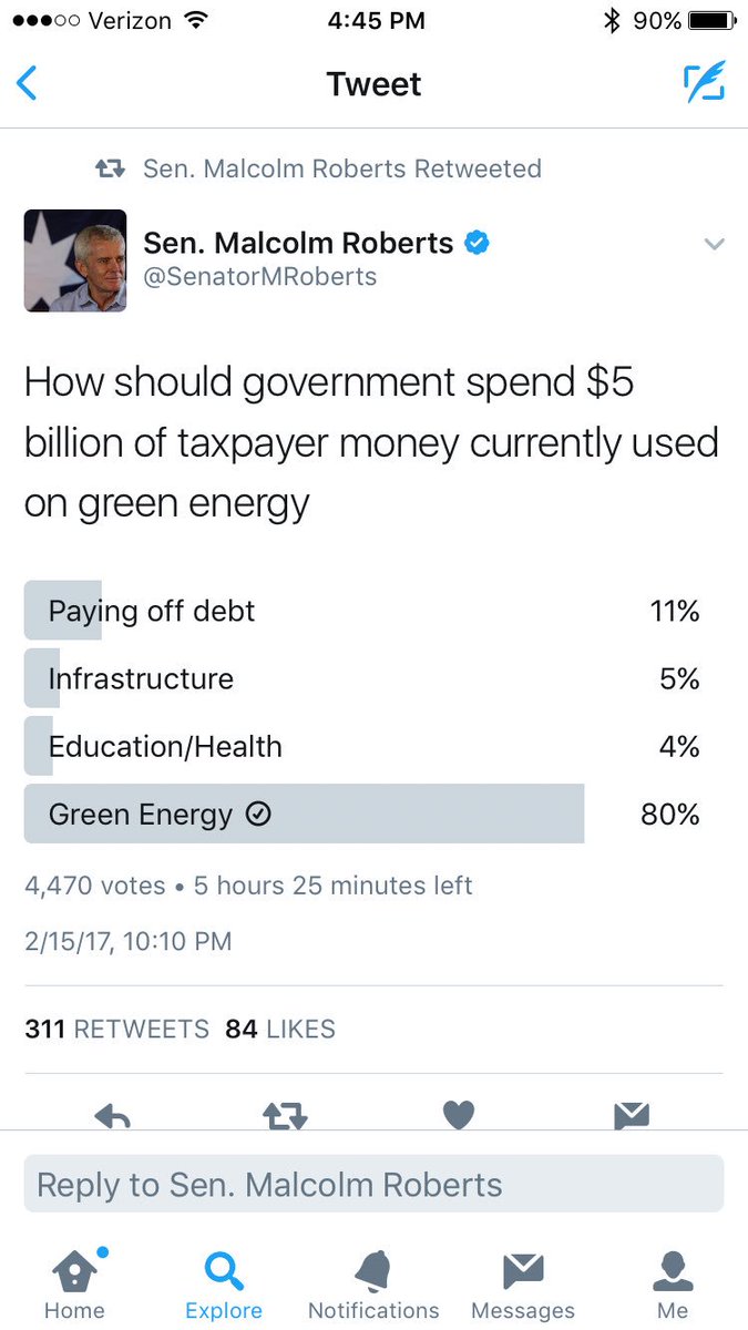 AmberRaeMoran's tweet photo. @SenatorMRoberts wow, this poll really backfired on you #thepeoplehavespoken https://t.co/zWZVTo1IQ7