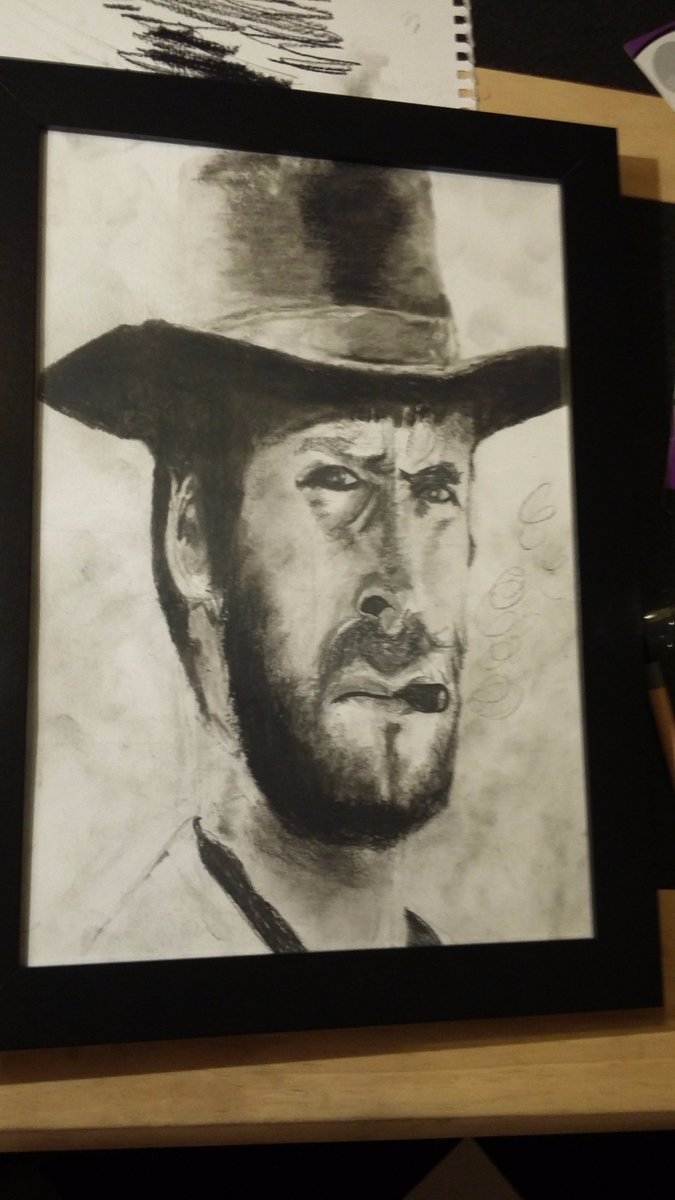 Ifurtherdeduce's tweet image. Finished my drawing of Clint Eastwood ! It's not great but it'll do