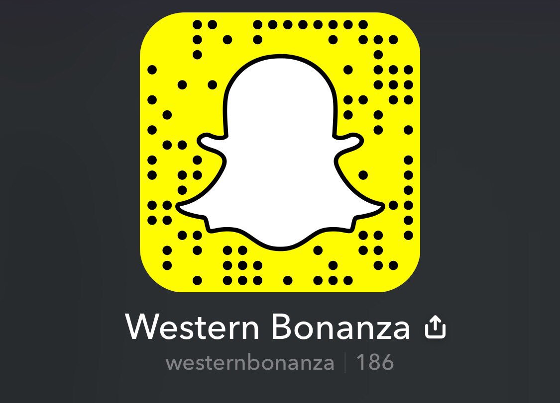 Make sure to add us on snapchat to get the inside scoop on the weekend! #westernbonanza2017