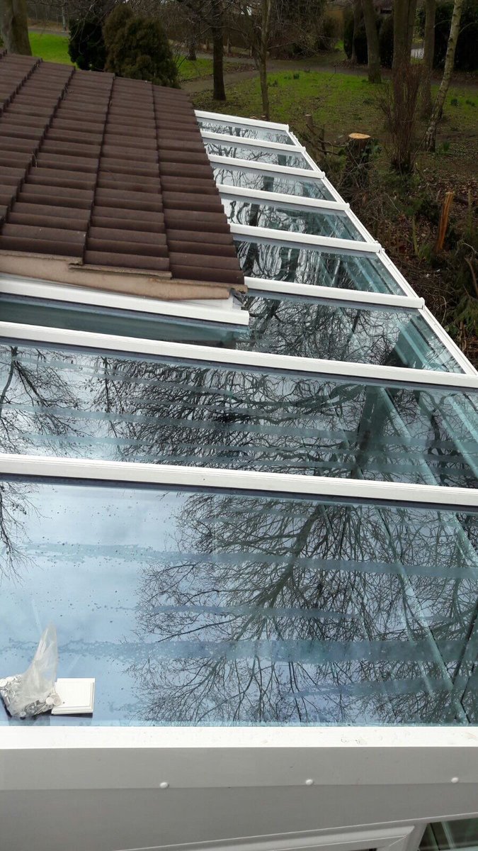 Self-cleaning glass roof fitted today in Ledbury