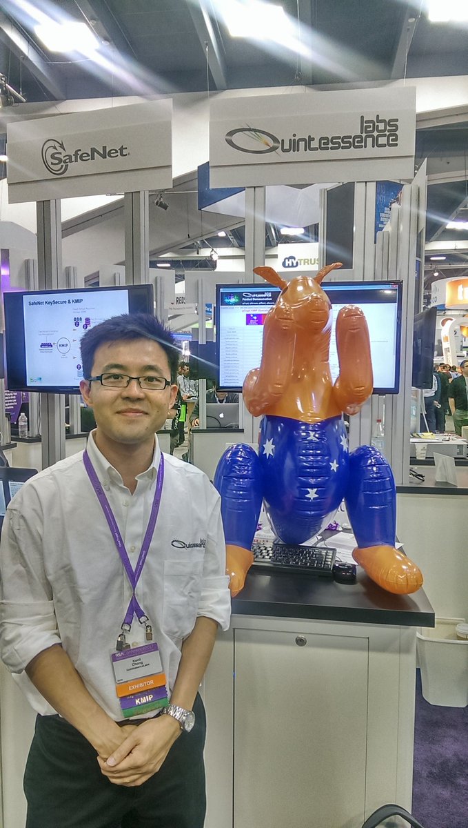 AustCyber's tweet photo. #CyberRoo catches up with @QuintessenceLab as part of the @AustradeUSA #RSAC17 https://t.co/ezlGFP4GTK