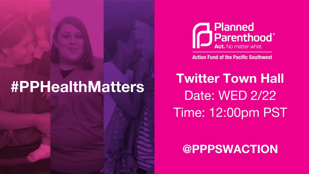 pppswaction's tweet image. Join us Wed 2/22 for a twitter town hall on the effects of defunding Planned Parenthood and why repro health matters. Join #PPHealthMatters