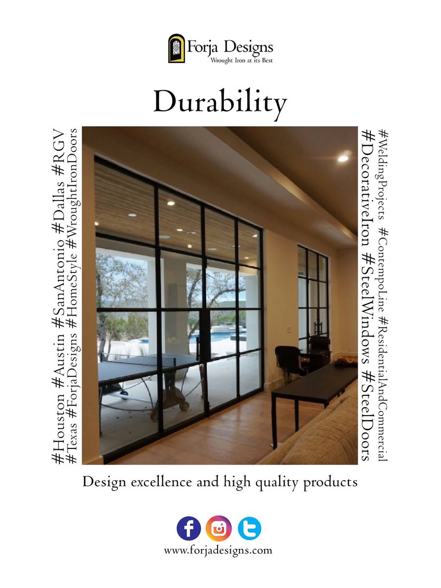 ForjaDesigns's tweet image. Contact us 📲 #HomeStyle #ForjaDesigns #SteelWindows #SteelDoors #ContempoLine #Texas #Houston #Austin #SanAntonio #Dallas #DecorativeIron