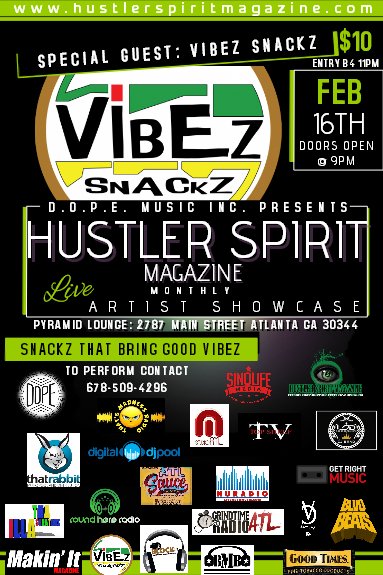 Tonight it goes down!!!
EVENT: 2/16/2017 HUSTLER SPIRIT NATL. ARTISTS SHOWCASE
eventbrite.com/e/hustler-spir…
Register now!