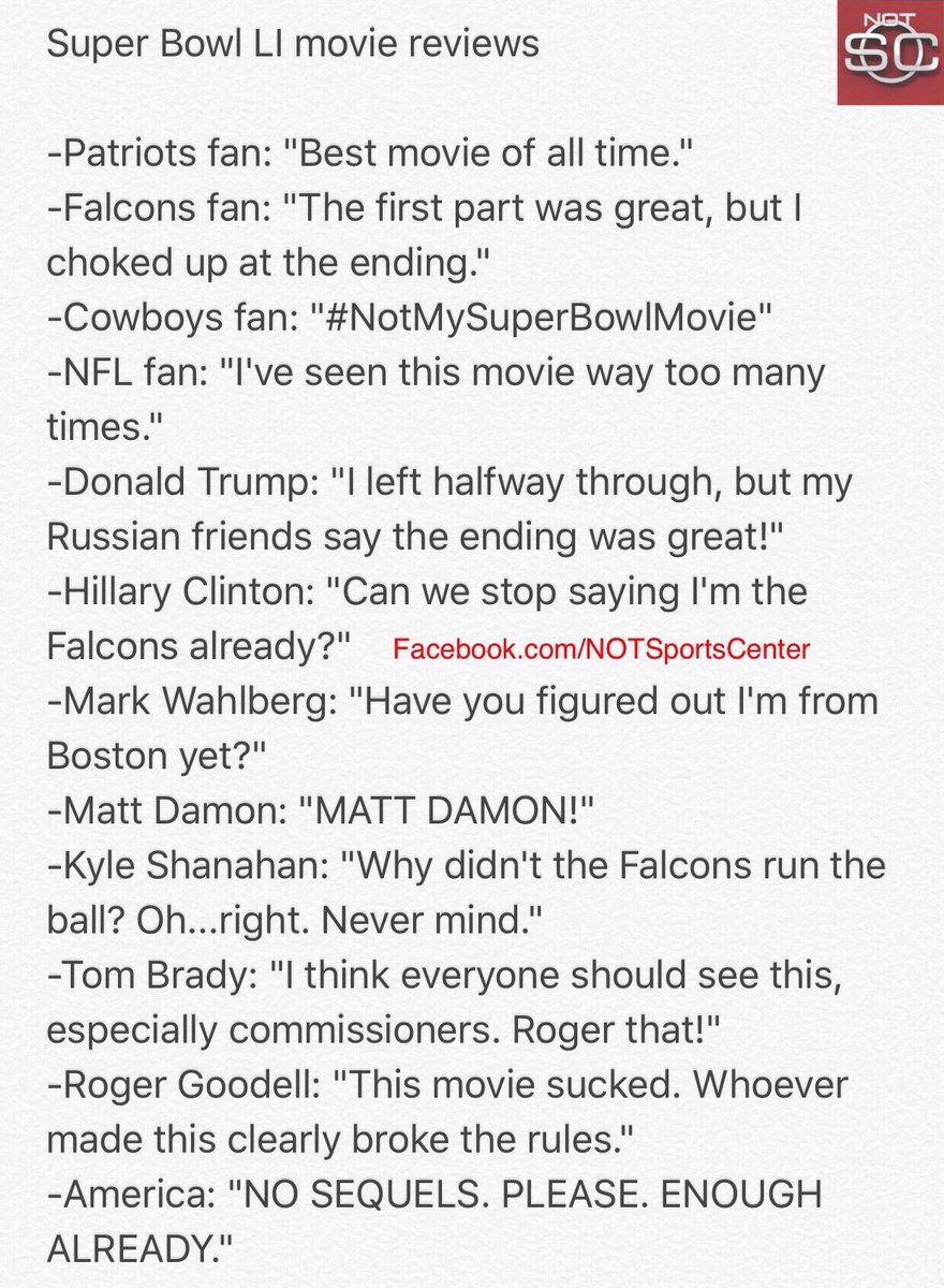 Notsportscenter On Twitter The Team Behind Patriots Day Is Writing A Tom Brady Super Bowl Li Movie The Reviews For It Are Already In