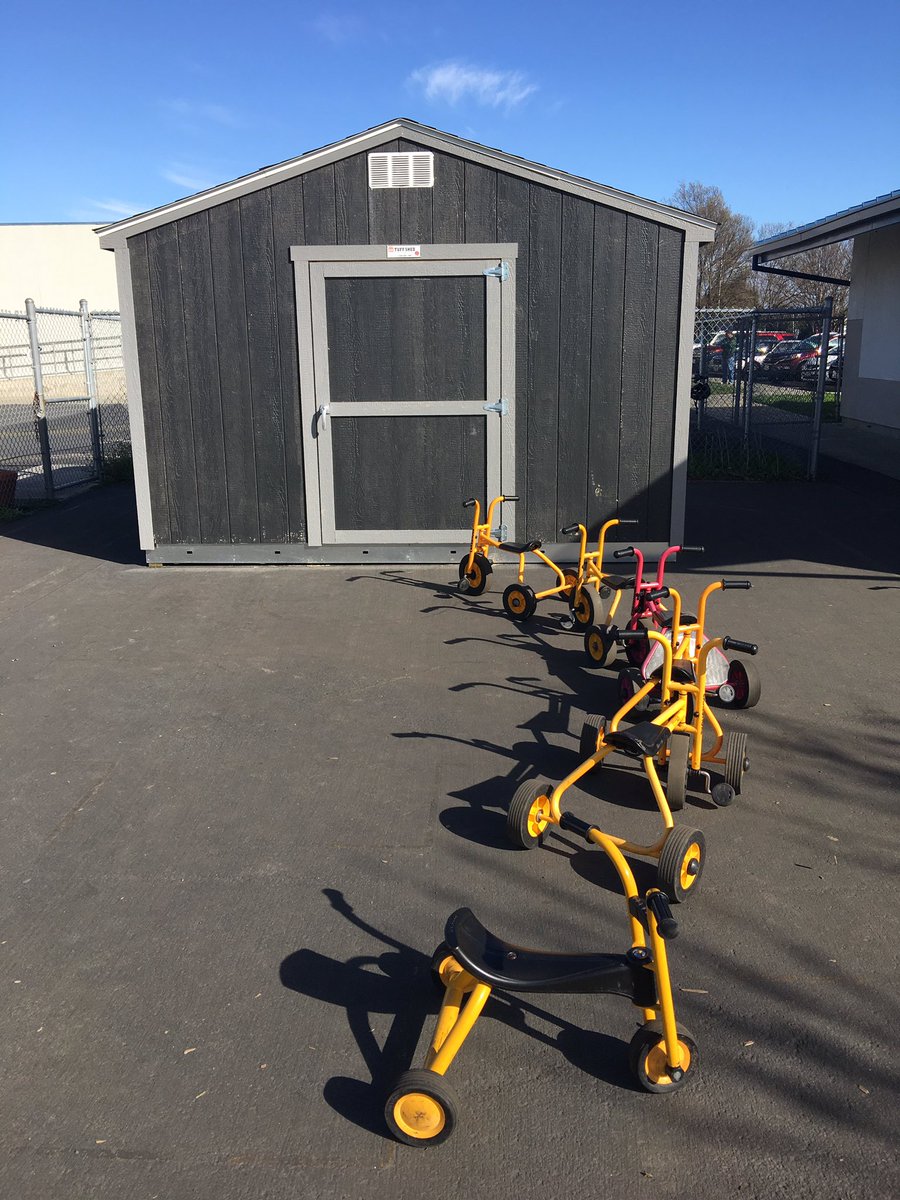 Loving the new equipment shed <a href="/PSA_Eagles/">PSA</a> for our preschool trikes. Thanks to <a href="/ms_korinan/">Korina Nevarez</a> for her persistence!