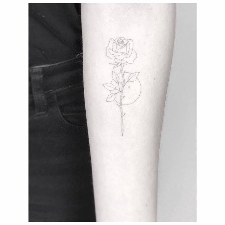 BlueFire Tattoo Little single needle rose rose singleneedle