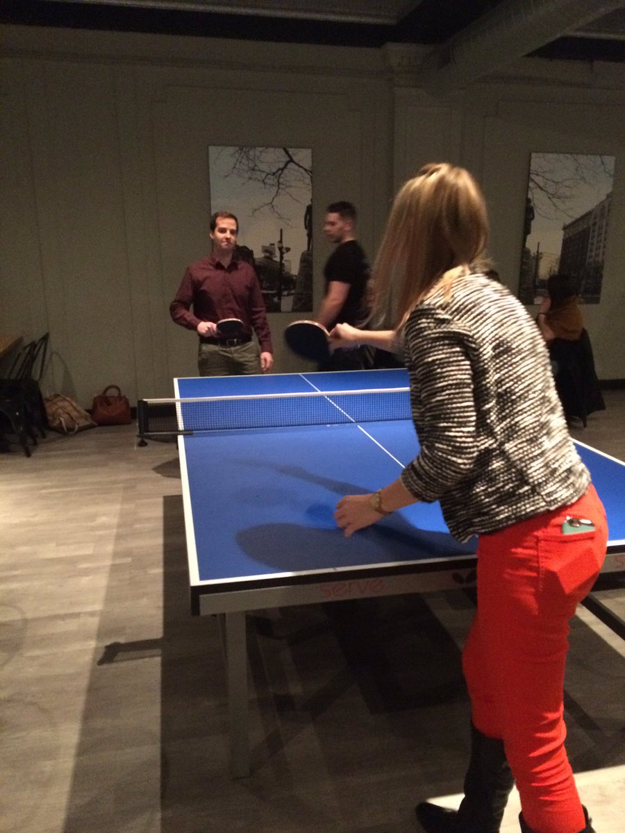 NextEraDesign's tweet image. Team outing to the @YEPHamilton Roundtable at @ServePingPong.