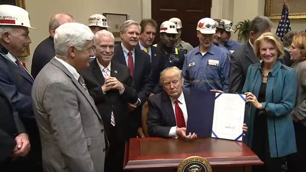 WV_coal1's tweet image. Thank you Mr. President:  Crippling regulation devised by cronies of the anti-coal movement at OSM is gone with the stroke of the pen...